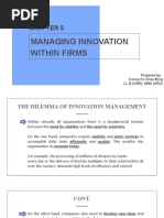 Chapter 5 - Managing Innovation Within Firms