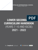 Lower Secondary Curriculum Handbook 2021 2022