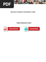 Security Company Introduction Letter