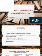 Obiectul Si Problematica Metodicii Didactice - Cojocaru Elena Monalisa Si Toader Cristina