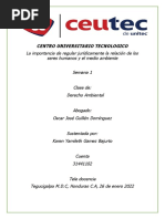 Tarea 1 Opinión Crítica de La Importancia de Regular Jurídicamente La Relación de Los Seres Humanos y El Medio Ambiente