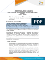 Guía de Actividades y Rúbrica de Evaluación - Unidad 5 y 6 - Fase 3 - Evaluación Del Plan de Inducción, Entrenamiento y El Proceso de Capacitación