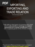 Week 4 - Import, Export and Trade Relations