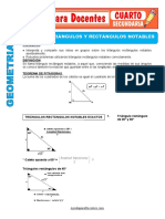 Fichas de Triangulos y Rectangulos Notables para Cuarto de Secundaria