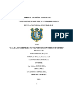 Encuesta Sobre La Calidad de Servicio de Transporte Interprovincial