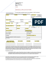 Application For Individual Insurance Form