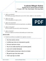 Academia Bilingüe Shalom: Español Tercer Parcial Guía de Estudio