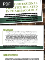 Interprofessional Practice Related in Pharmacology