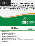 Bha and Drilling Parameters Design For Deviation Control in Menengai Directional Wells