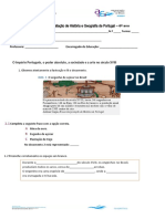 Ficha de Avaliação de História e Geografia de Portugal