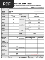 Cs Form No. 212 Revised Personal Data Sheet - New