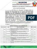 Actas de Transferencia de Bienes Patrimoniales