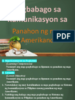 Pagbabago Sa Kumunikasyon Sa Panahon NG Mga Amerikano