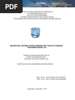 Mejora Del Sistema Contra Incendio Del Patio de Tanques Tasajeras Pdvsa, S.A.