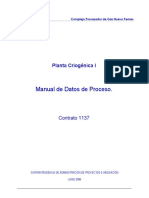 Manual de Datos de Proceso Criogenica I