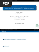 Aplicaciones de Los Vectores Libres A La Geo. Euclidiana