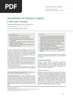 Anaesthesia For Bariatric Surgery