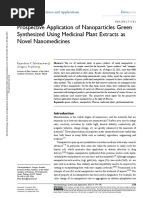 NSA 333467 Prospective Application of Nanoparticles Green Synthesized U