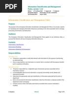 Information Classification and Management Policy Template