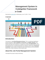 Job Portal Management System in PHP Using CodeIgniter Framework