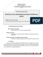 Protocolo de Laserterapia de Baixa Potência Da SES-DF