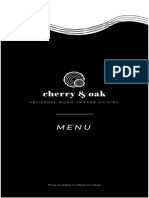 Cherry & Oak Menu