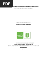 Obtencion y Caracterizacion de Geopolimeros Siterizados Apartir de Relavez Mineros Auriferos