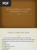 Development of Varied Assessment Tools