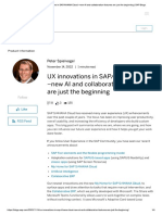 UX Innovations in SAP - 4HANA Cloud