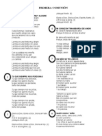 Cantos Primera Comunion 2022