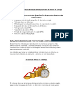 4.1 Técnicas Económicas de Evaluación de Proyectos de Ahorro de Energía