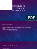 Objectives of Teaching Mathematics: Presented by Giftlin G Dhas