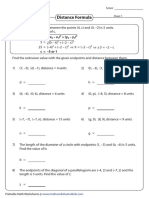 Distance Formula - Missing Coordinates All