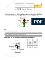 Avaliação 1 de Ciências I 4 Ano