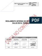 Reglamento Interno de Seguridad y Salud en El Trabajo