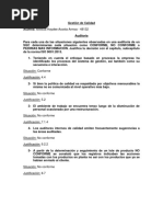 Auditoria Ejercicios Gestión ISO 9001