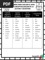 Evaluacion Niveles de Conceptualizacion