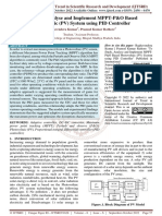 To Study, Analyse and Implement MPPT PandO Based Photovoltaic PV System Using PID Controller