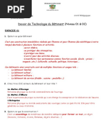 Devoir de Technologie Du Bâtiment (Niveau 01 & 02) : Exercice 01 1. Qu'est-Ce Qu'un Bâtiment