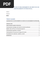 Elaboración de Un Procedimiento de Servicio de Asesoramiento Nutricional