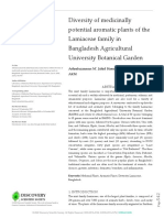 Diversity of Medicinally Potential Aromatic Plants of The Lamiaceae Family in Bangladesh Agricultural University Botanical Garden