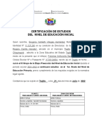 Certificación de Estudios Del Nivel de Educación Inicial Definitivo