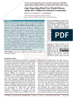 Assess The Knowledge Regarding Hand Foot Mouth Disease Among Mothers of Under Five Children in Selected Community