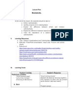 Lesson Plan in Biochemistry - 034042