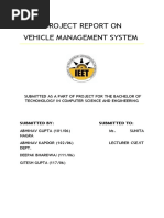 Project Report On Vehicle Management System