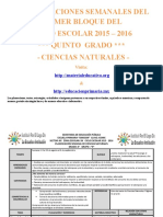 Formato Planeacion 5 To Ciencias N