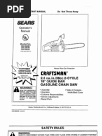 Sears Chainsaw Manual