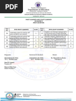 Mapeh 9 Most Least Learned 1ST Quarter 2022