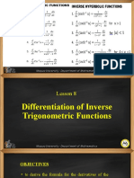 Lesson 8-Differentiation of Inverse Trigonometric Functions