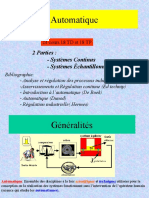 Automatique: 2 Parties: - Systèmes Continus - Systèmes Échantillonnés